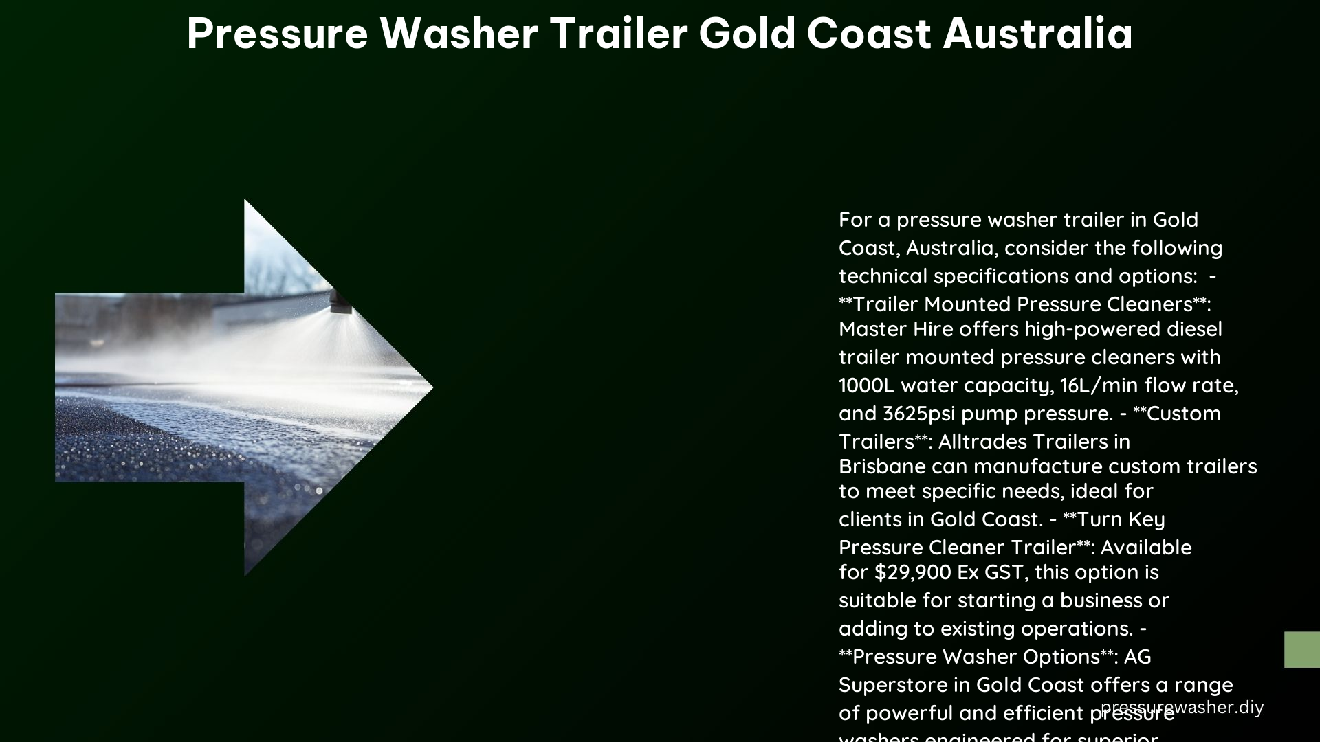 Pressure Washer Trailer Gold Coast Australia