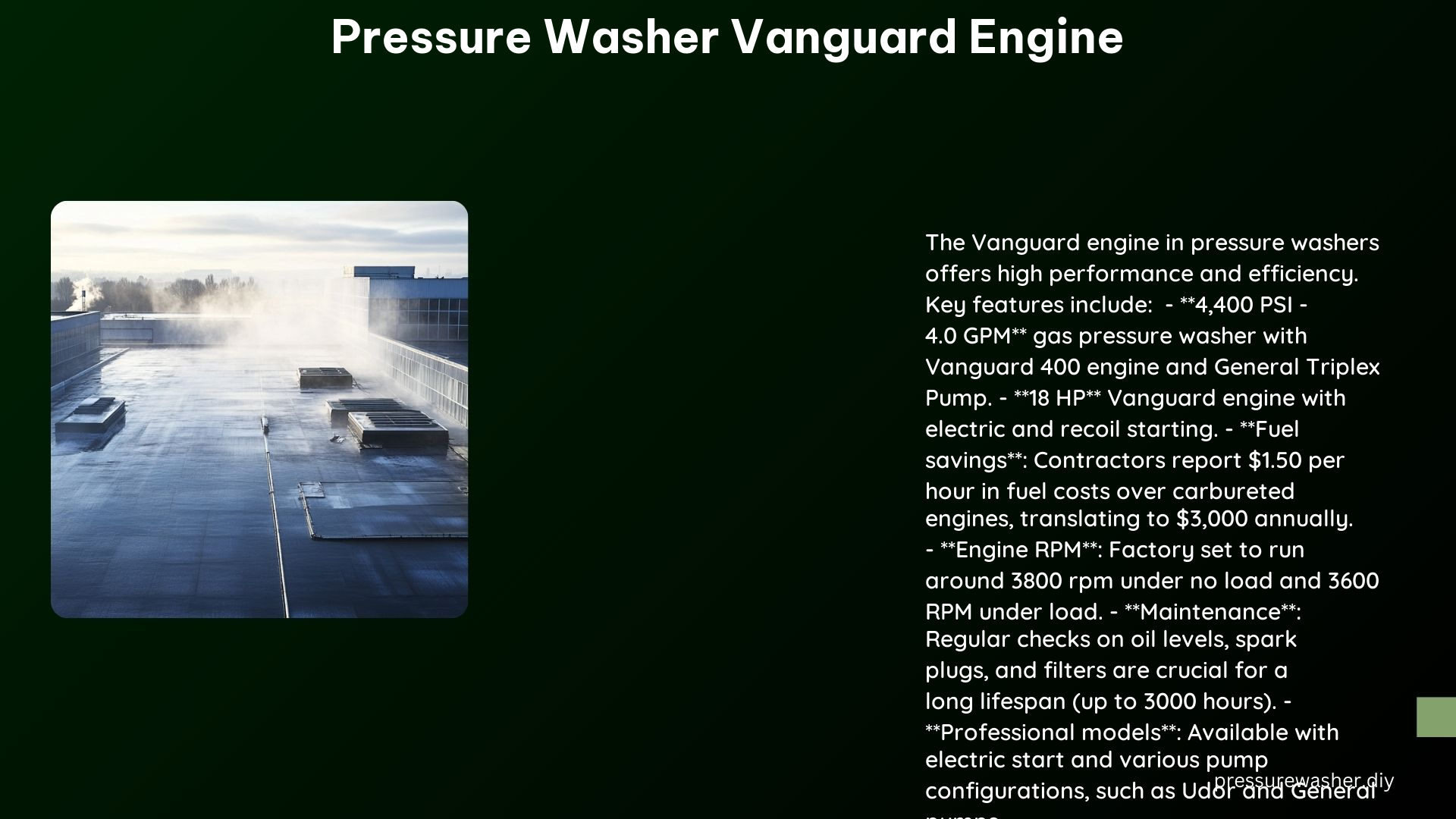 Pressure Washer Vanguard Engine