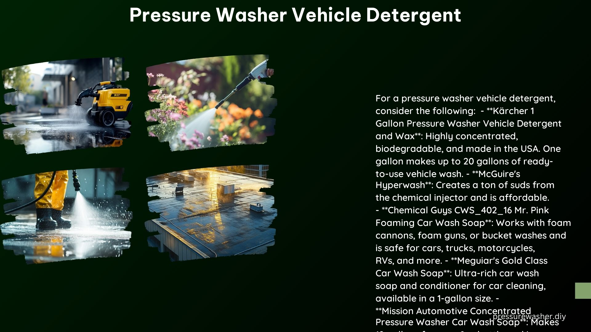 Pressure Washer Vehicle Detergent