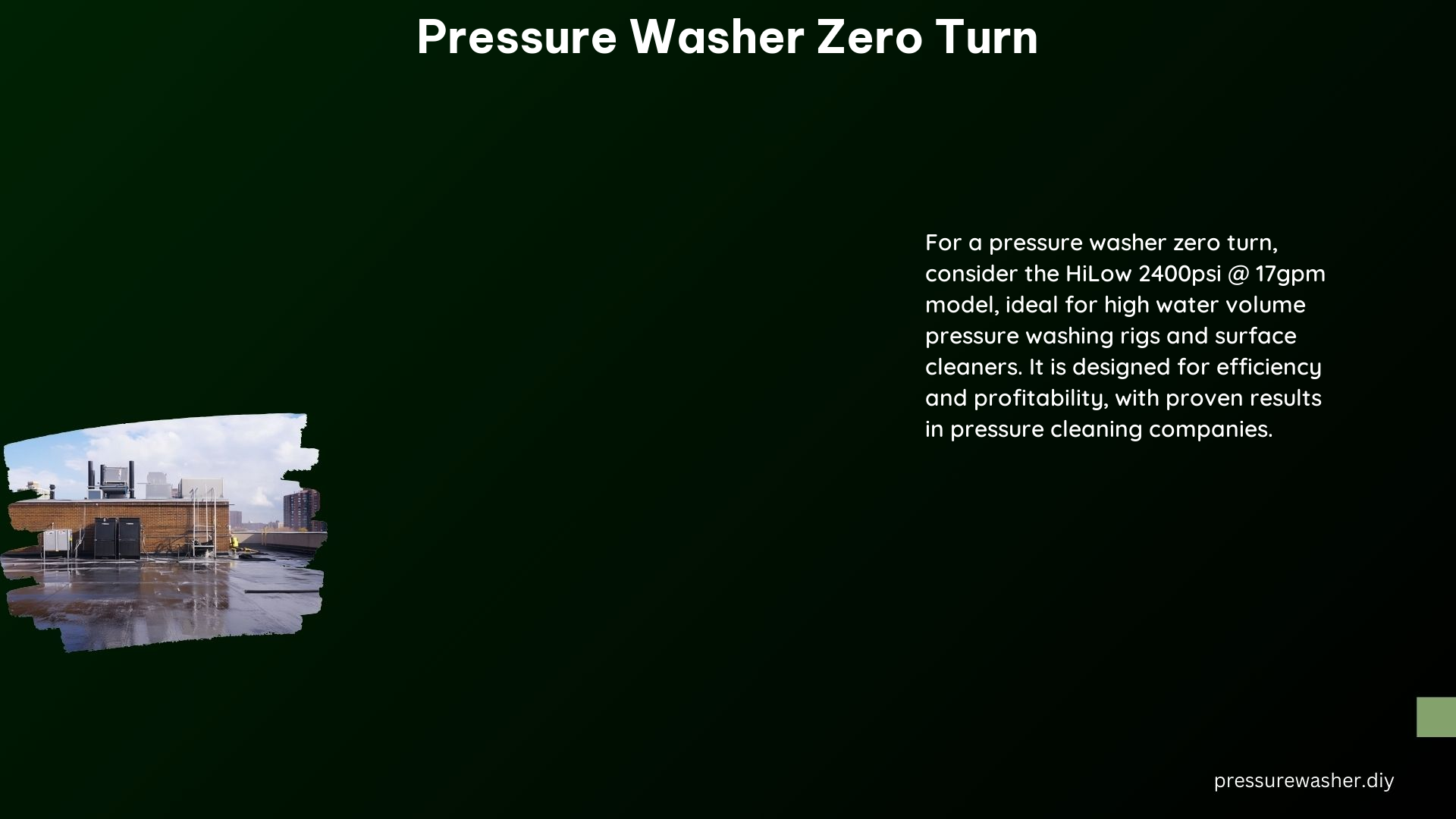 Pressure Washer Zero Turn