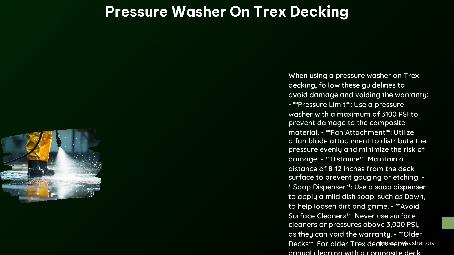 Pressure Washer on Trex Decking