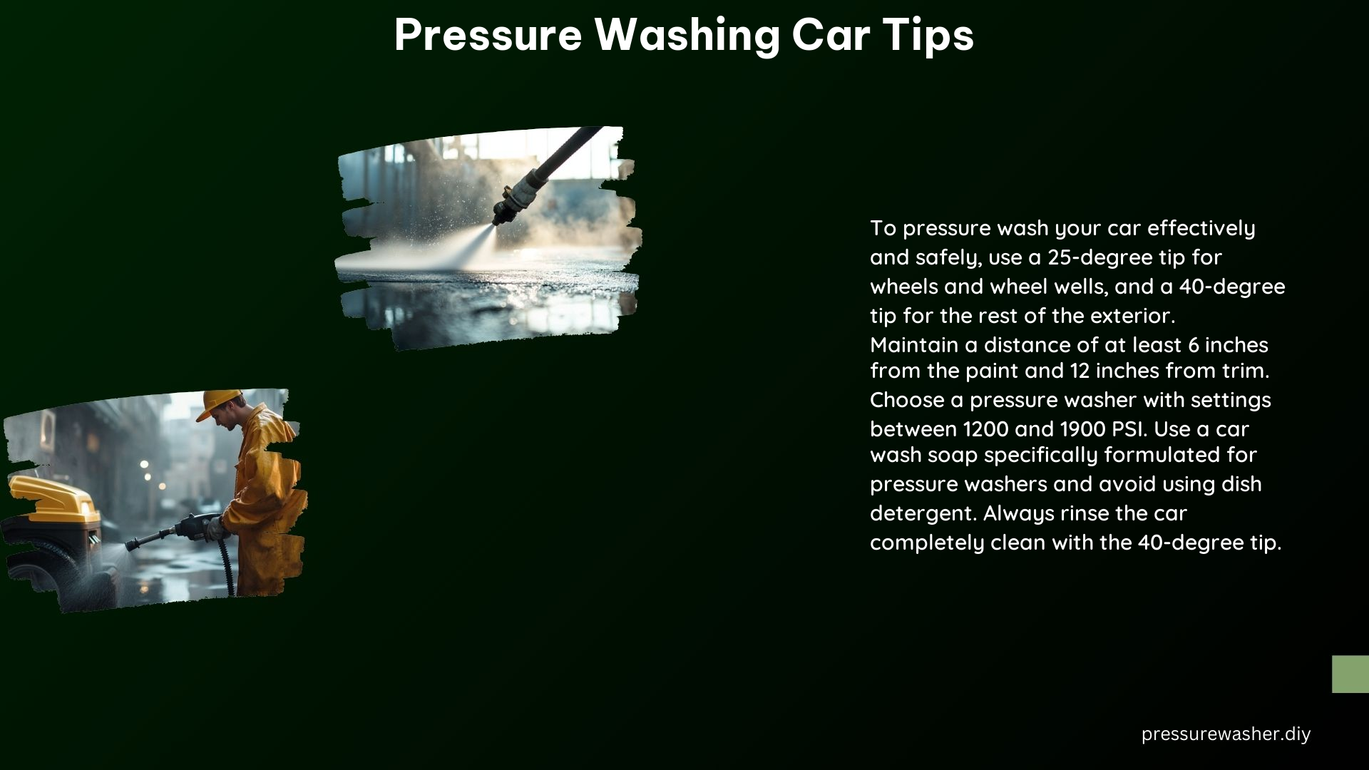 Pressure Washing Car Tips