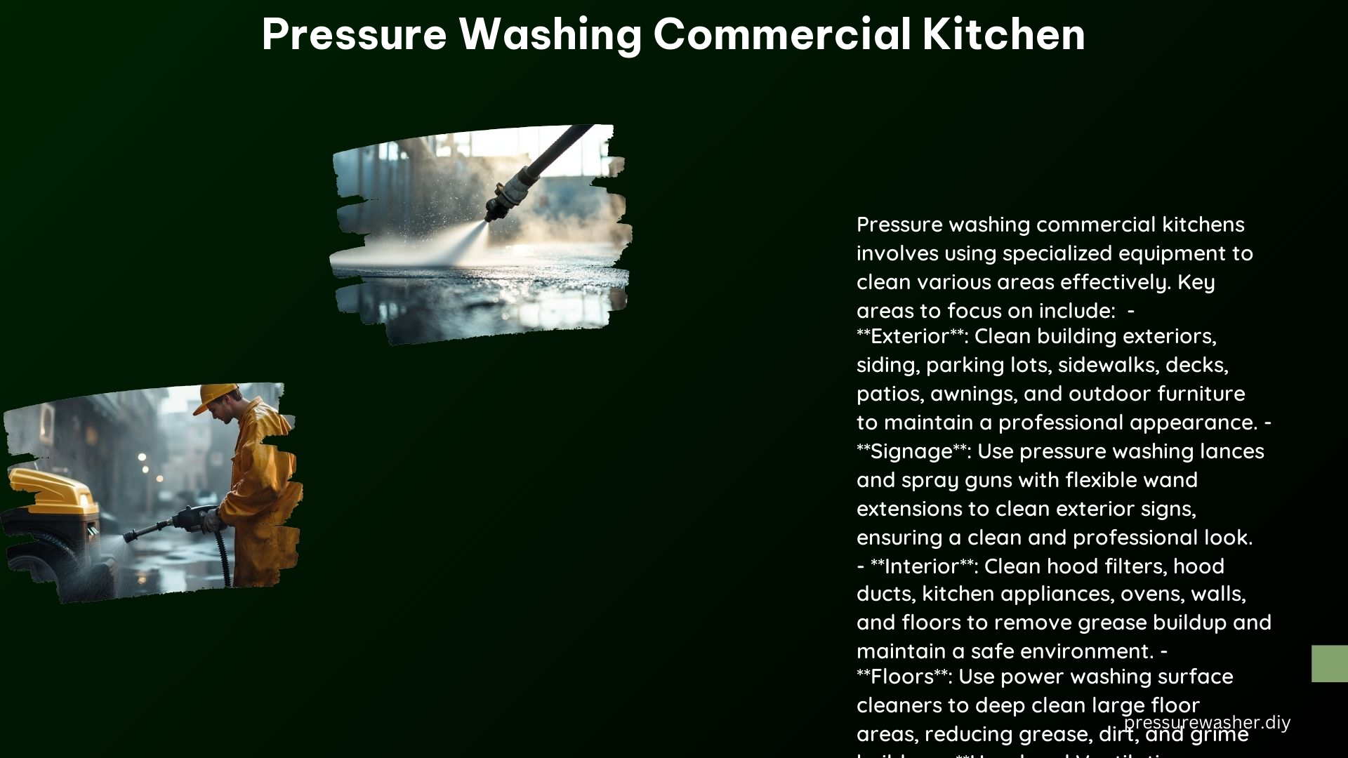 Pressure Washing Commercial Kitchen