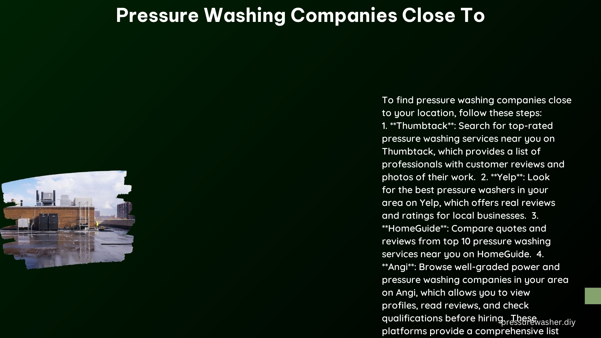 Pressure Washing Companies Close To