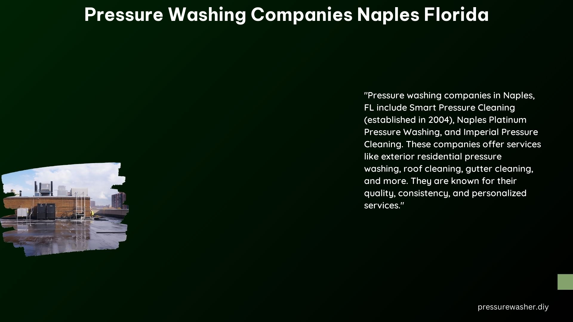 Pressure Washing Companies Naples Florida