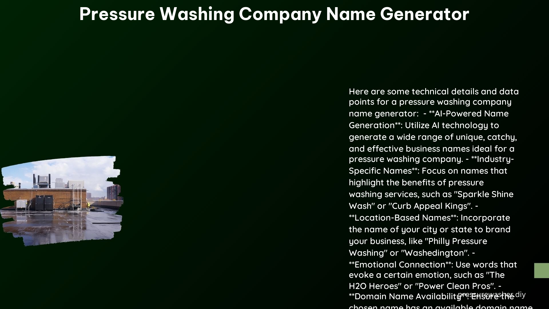 Pressure Washing Company Name Generator