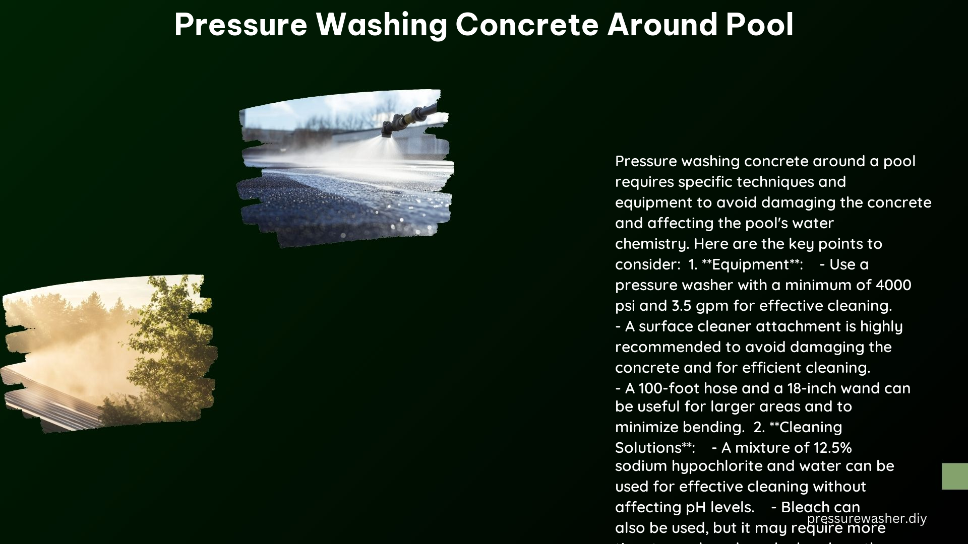 Pressure Washing Concrete Around Pool