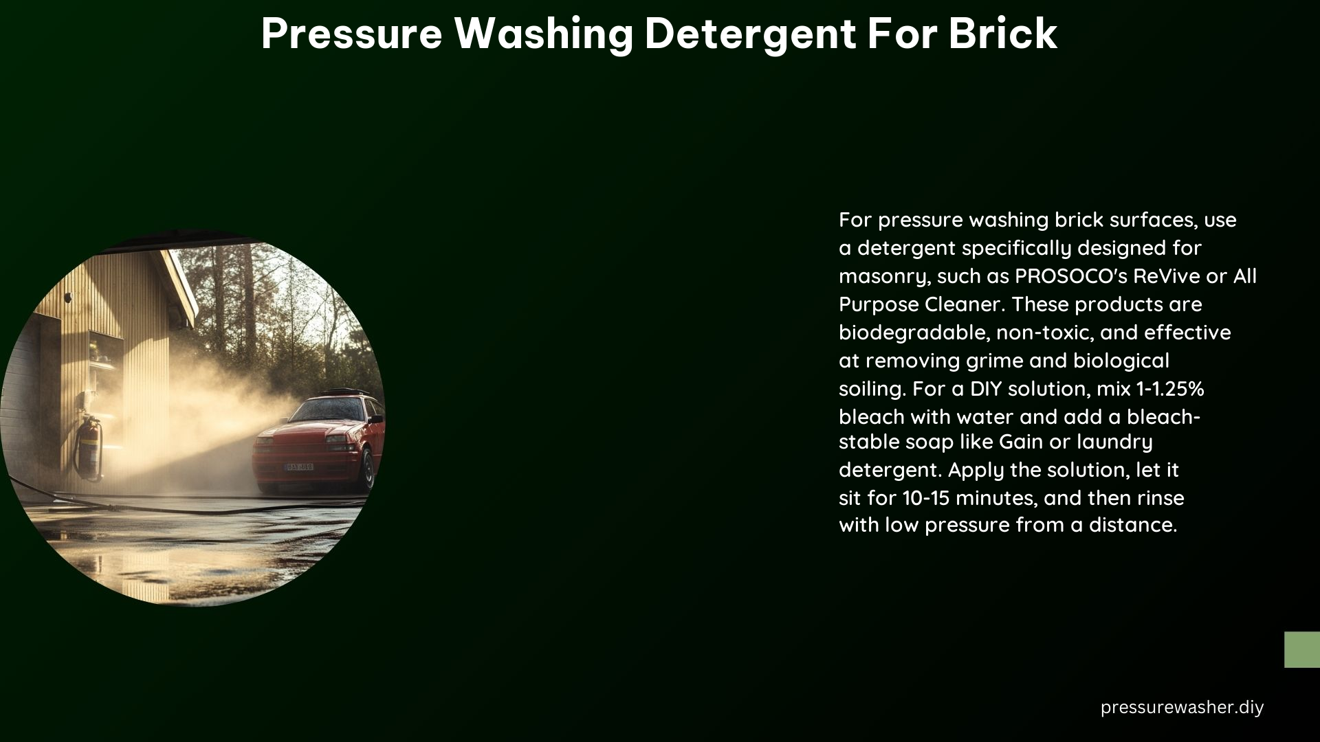 Pressure Washing Detergent for Brick