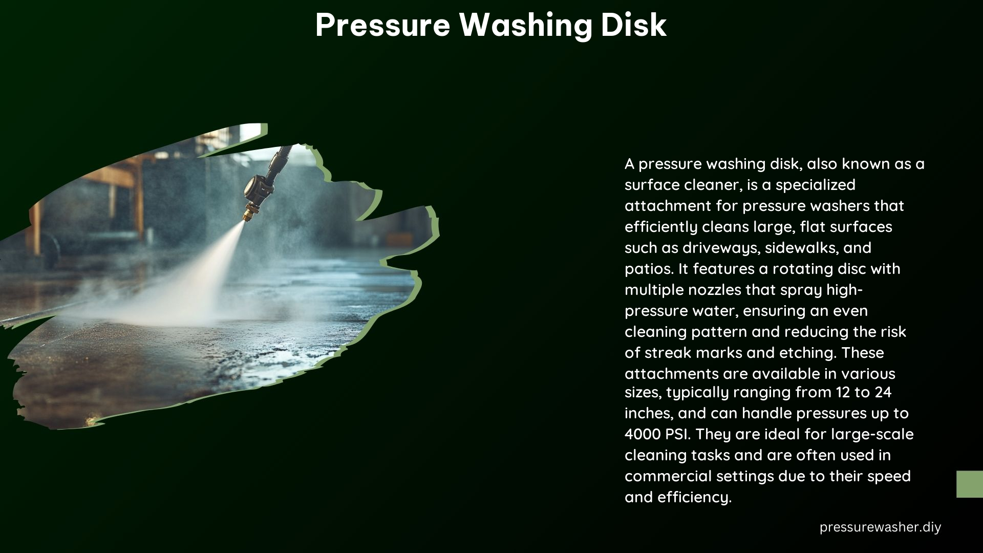 Pressure Washing Disk