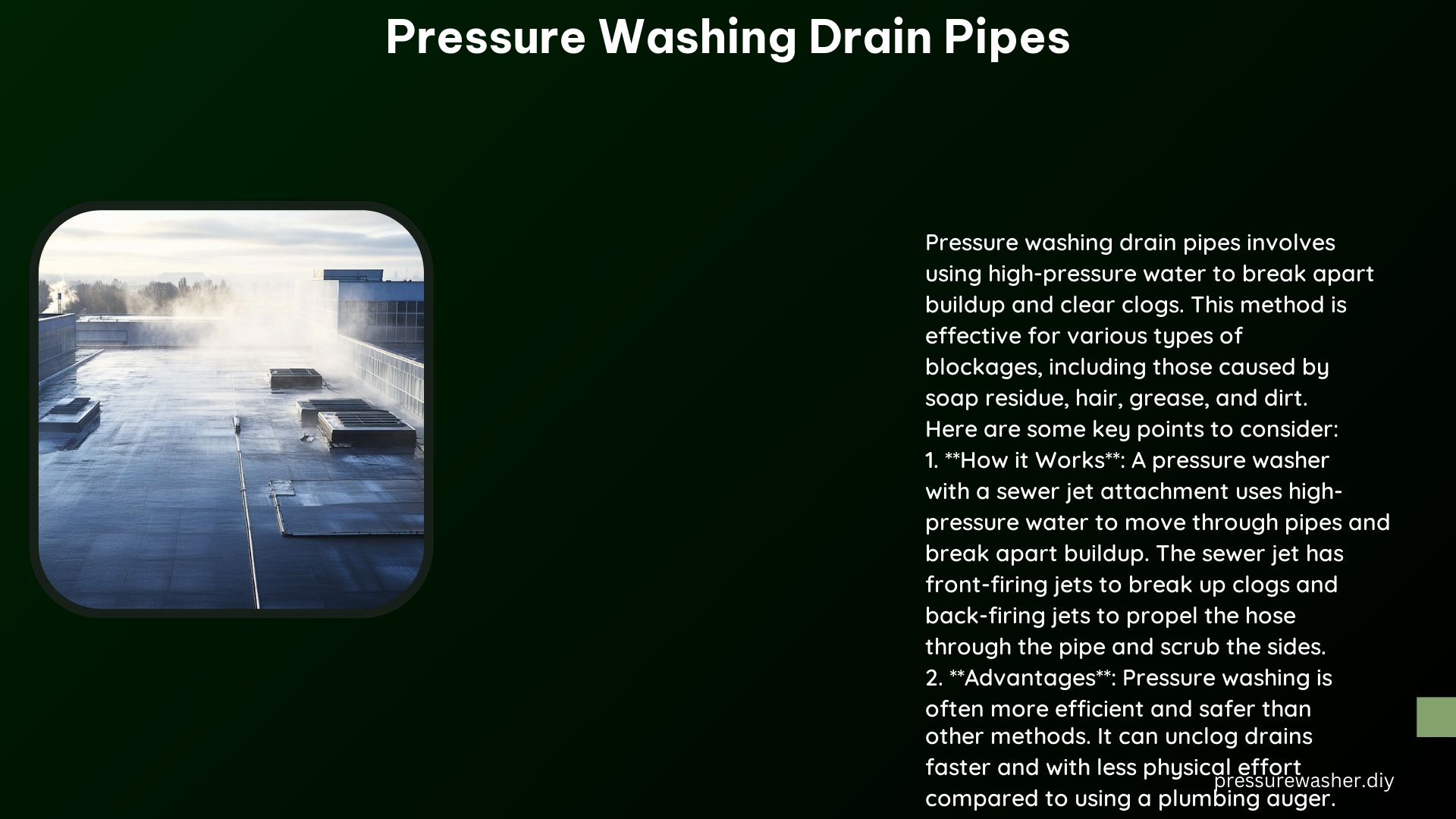 Pressure Washing Drain Pipes