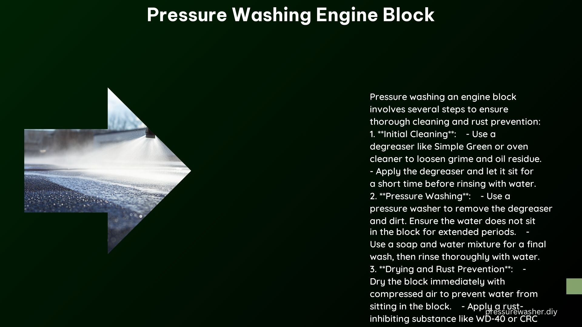 Pressure Washing Engine Block