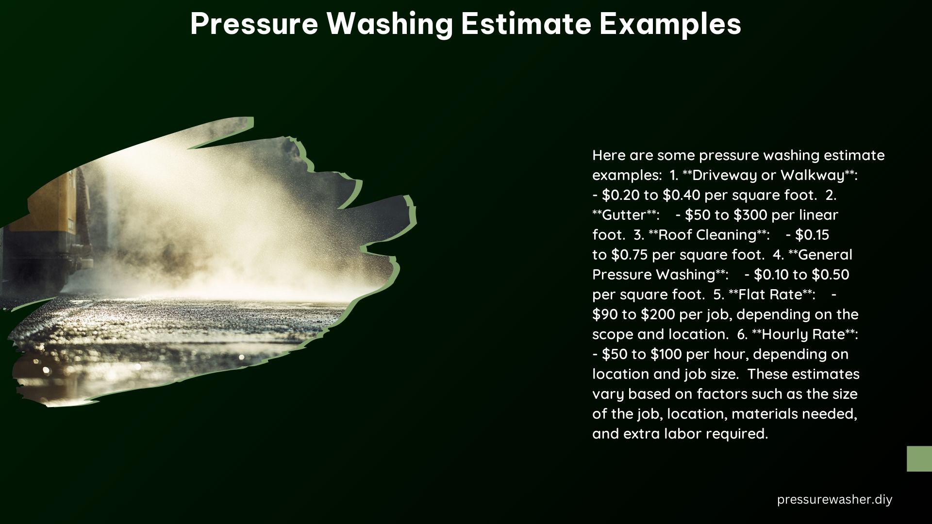Pressure Washing Estimate