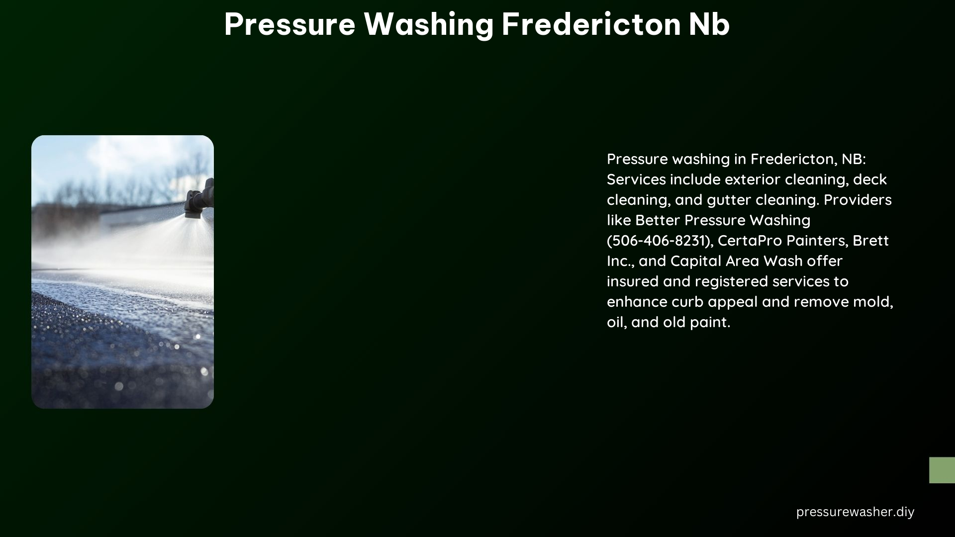 Pressure Washing Fredericton Nb
