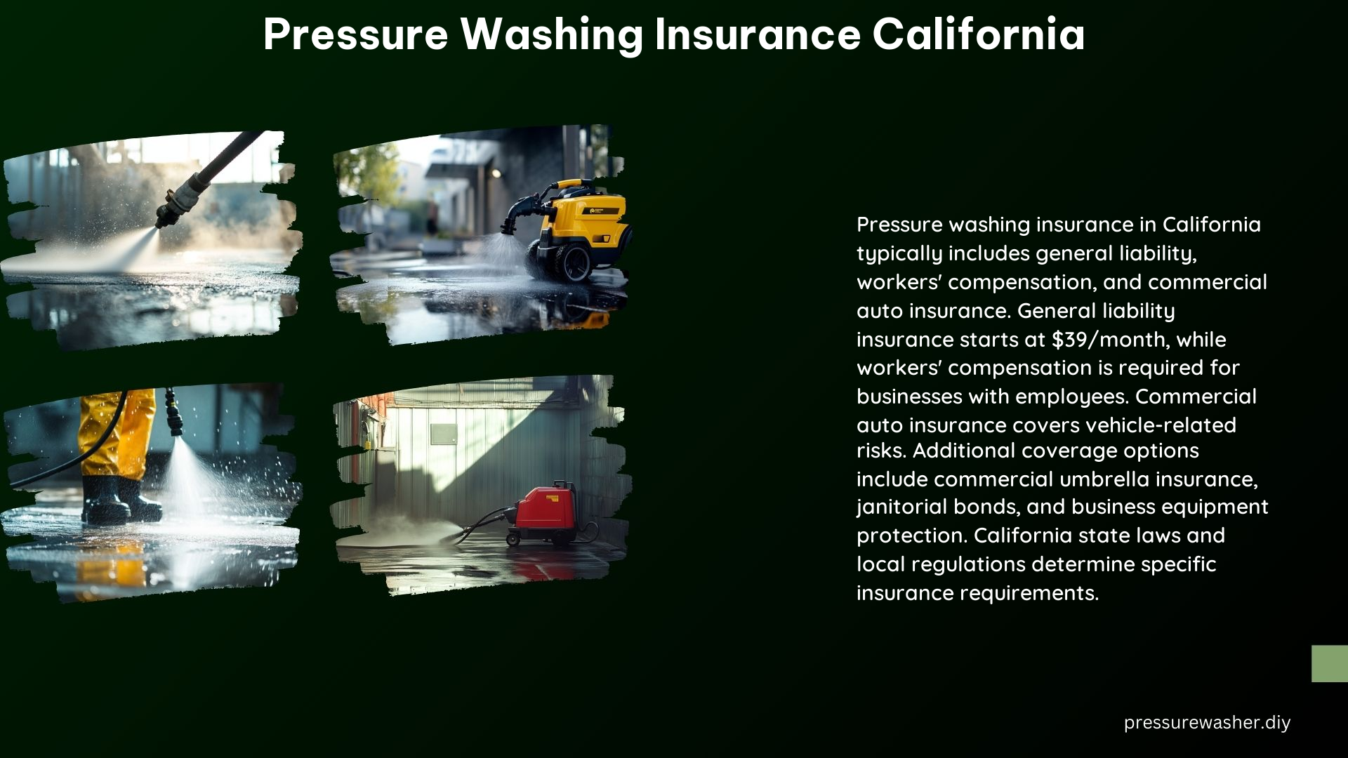 Pressure Washing Insurance California