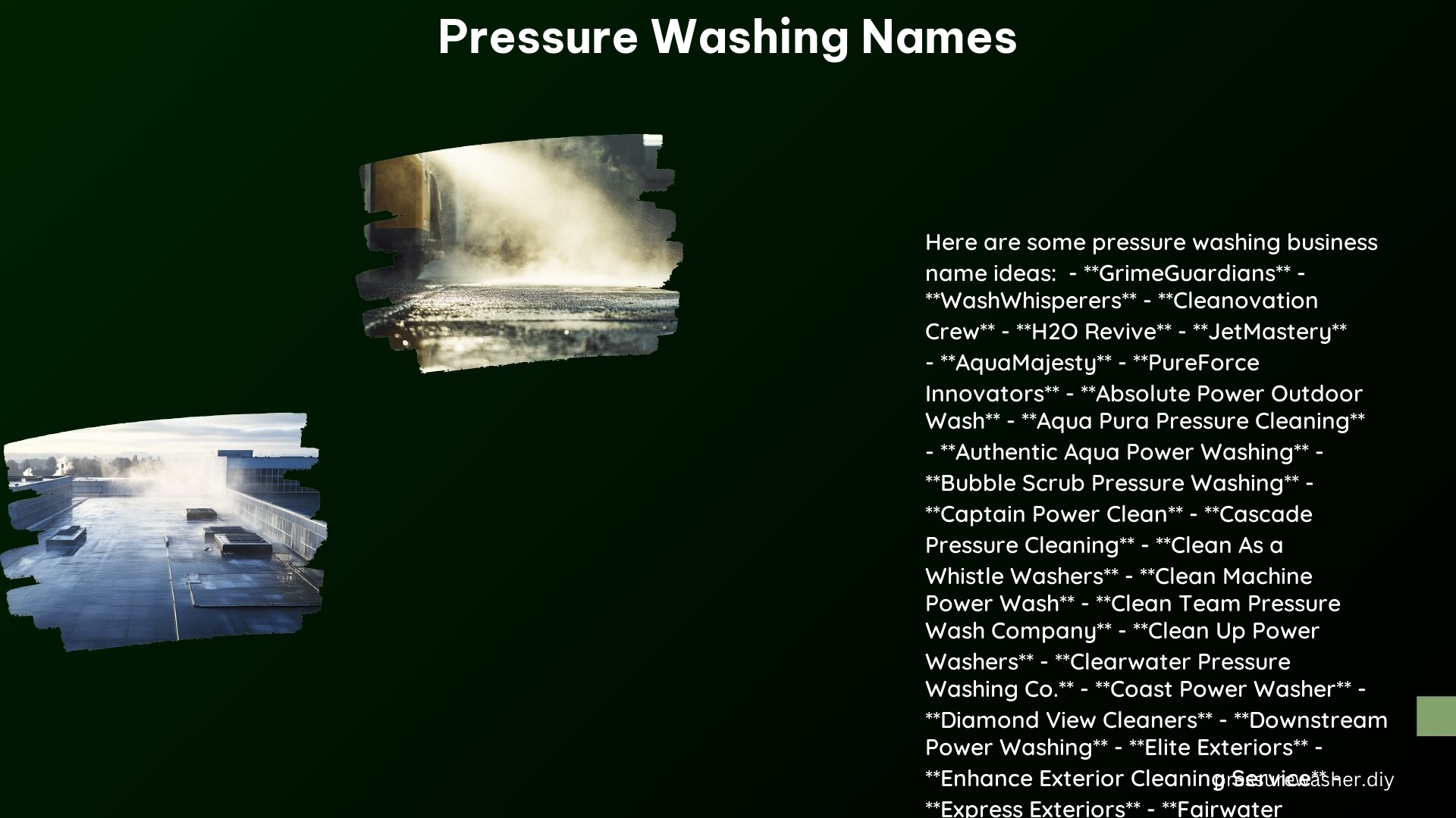 Pressure Washing Names