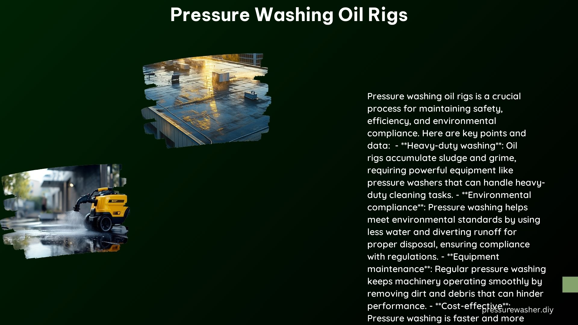Pressure Washing Oil Rigs