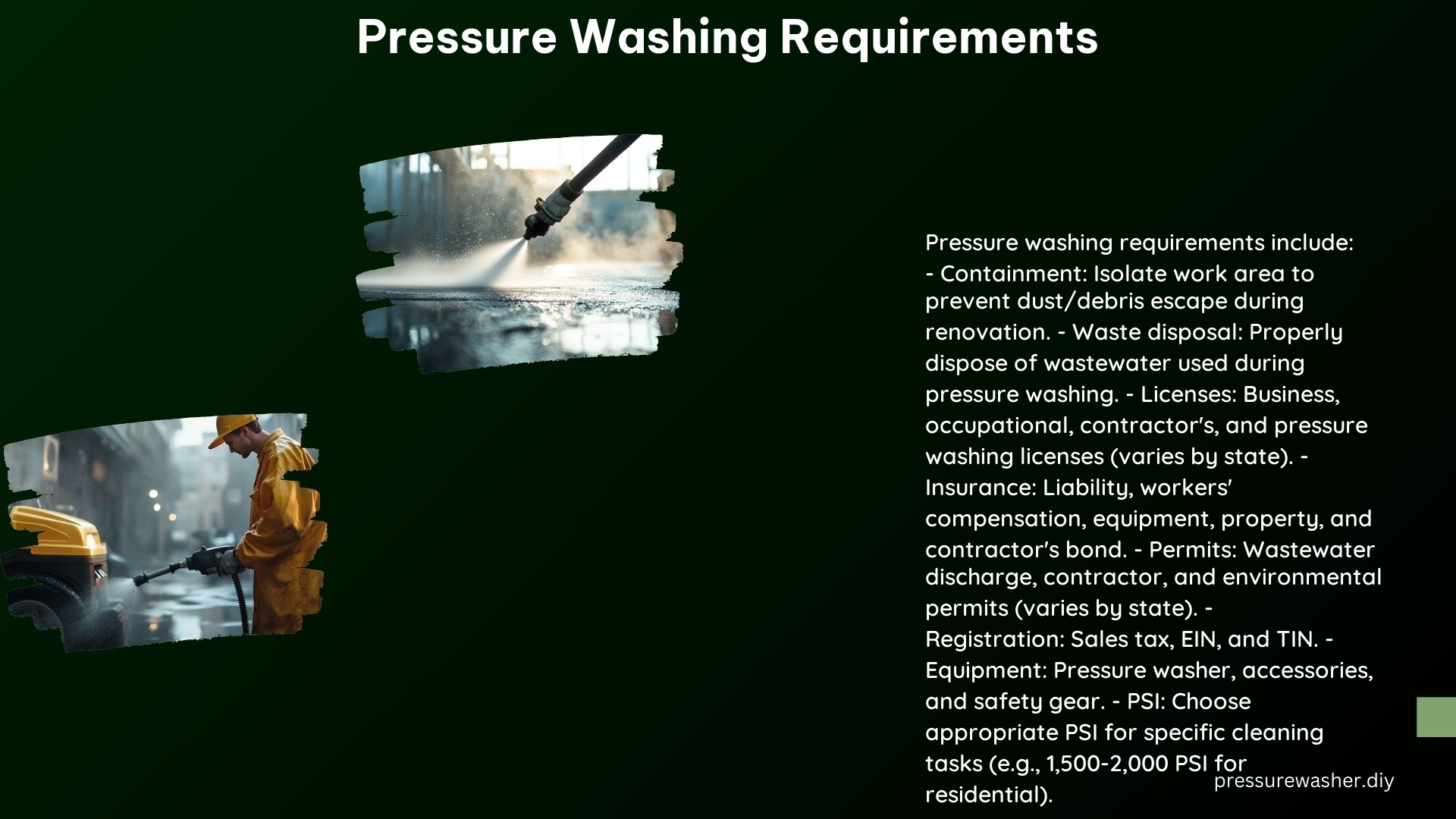 Pressure Washing Requirements