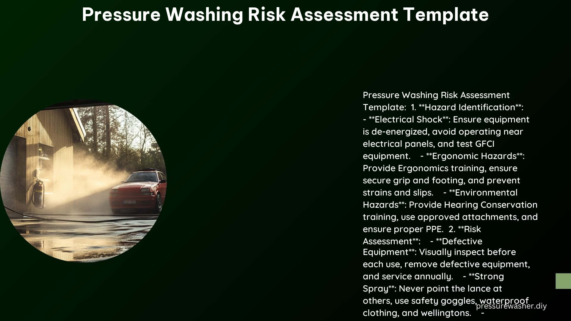 Pressure Washing Risk Assessment Template
