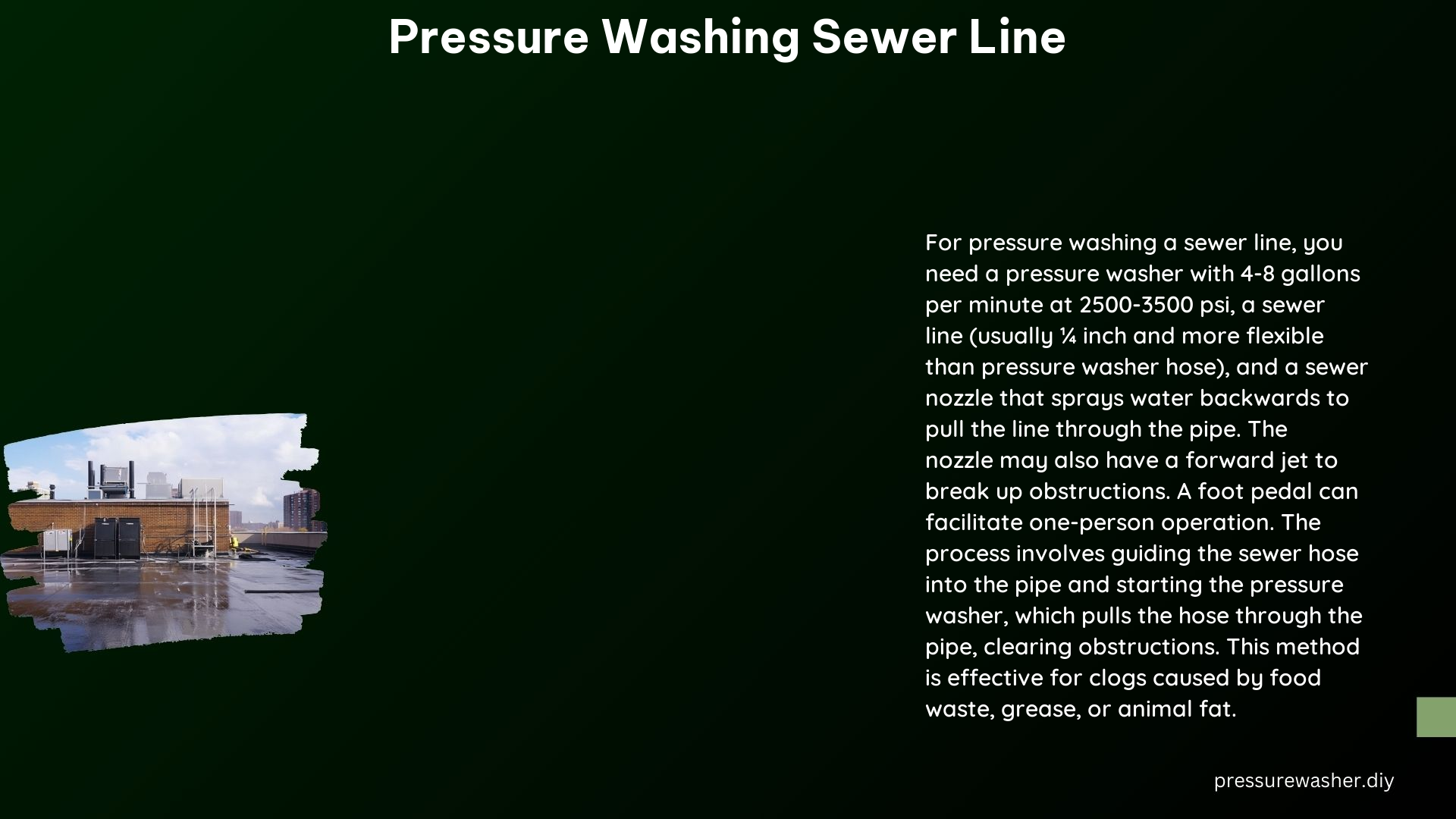 Pressure Washing Sewer Line