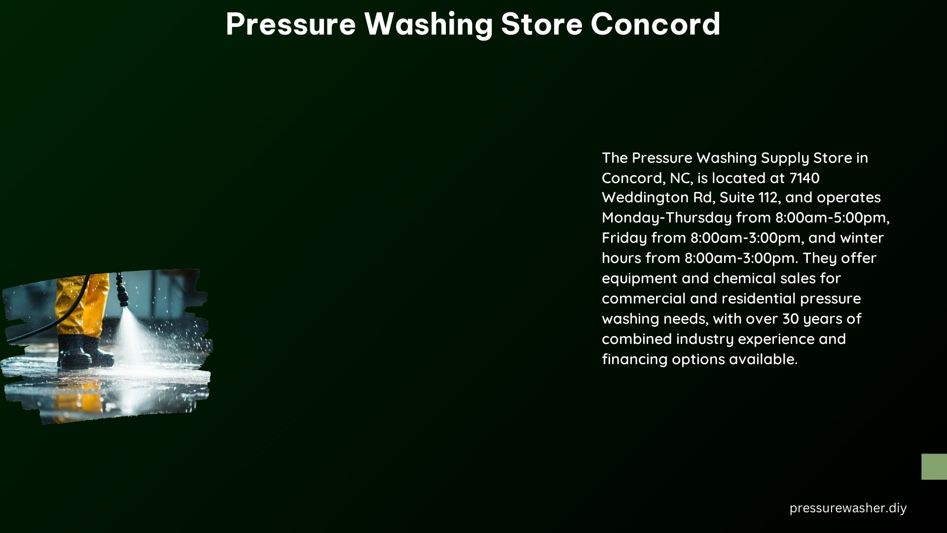 Pressure Washing Store Concord