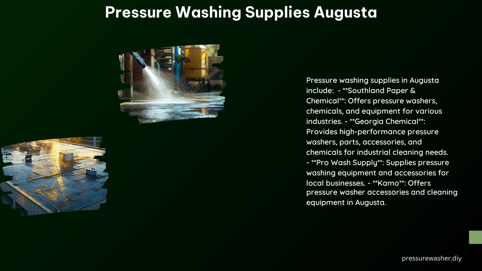 Pressure Washing Supplies Augusta