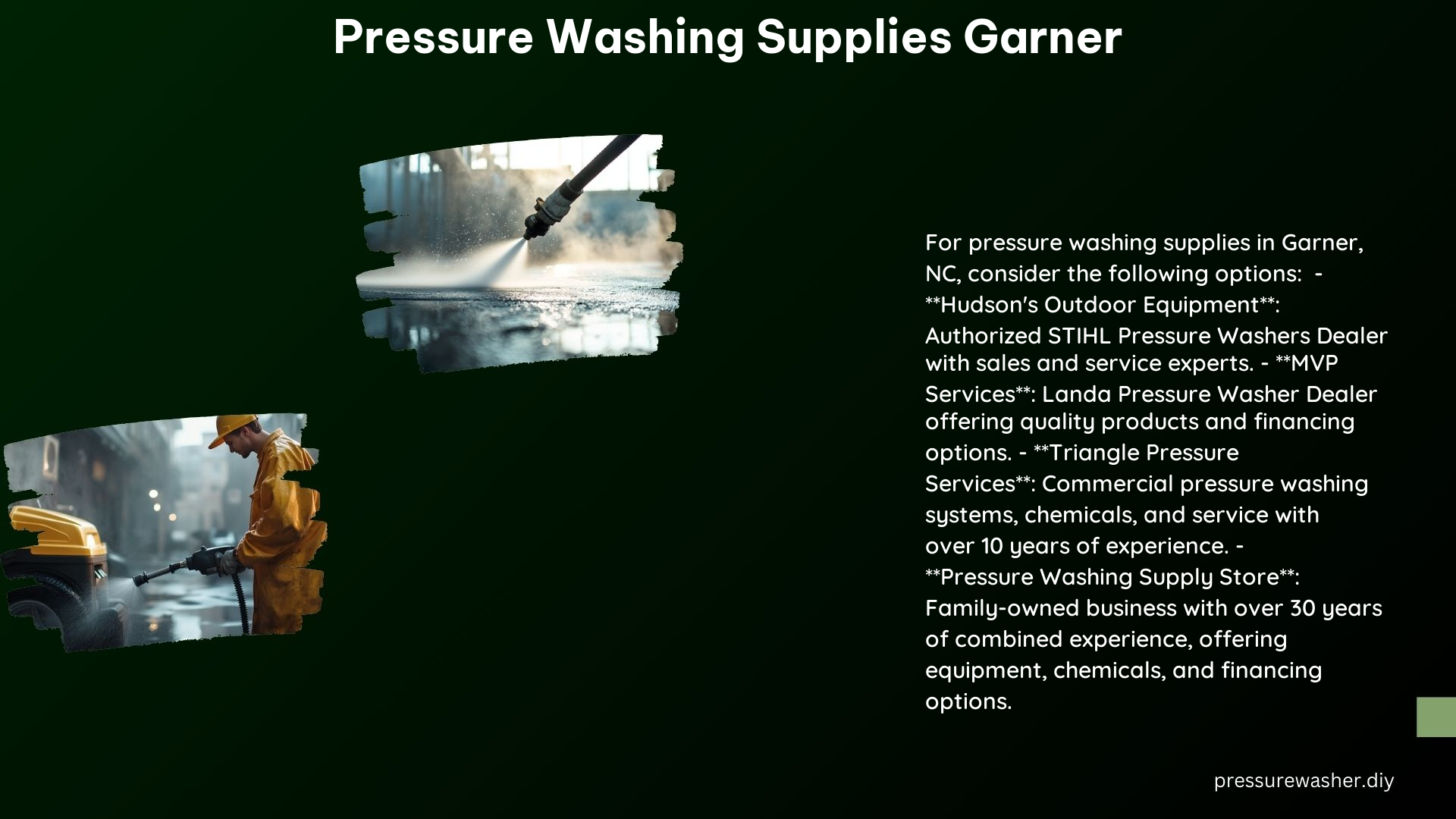 Pressure Washing Supplies Garner