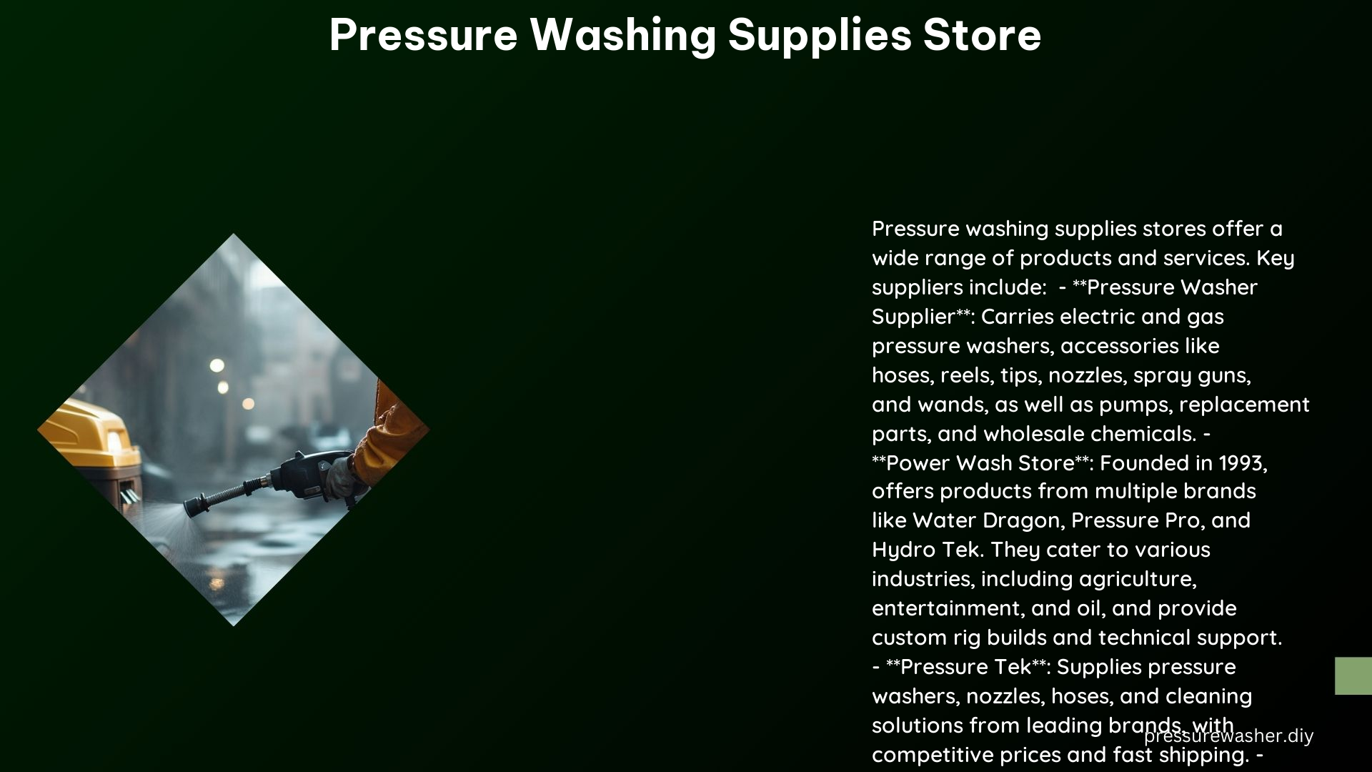 Pressure Washing Supplies Store