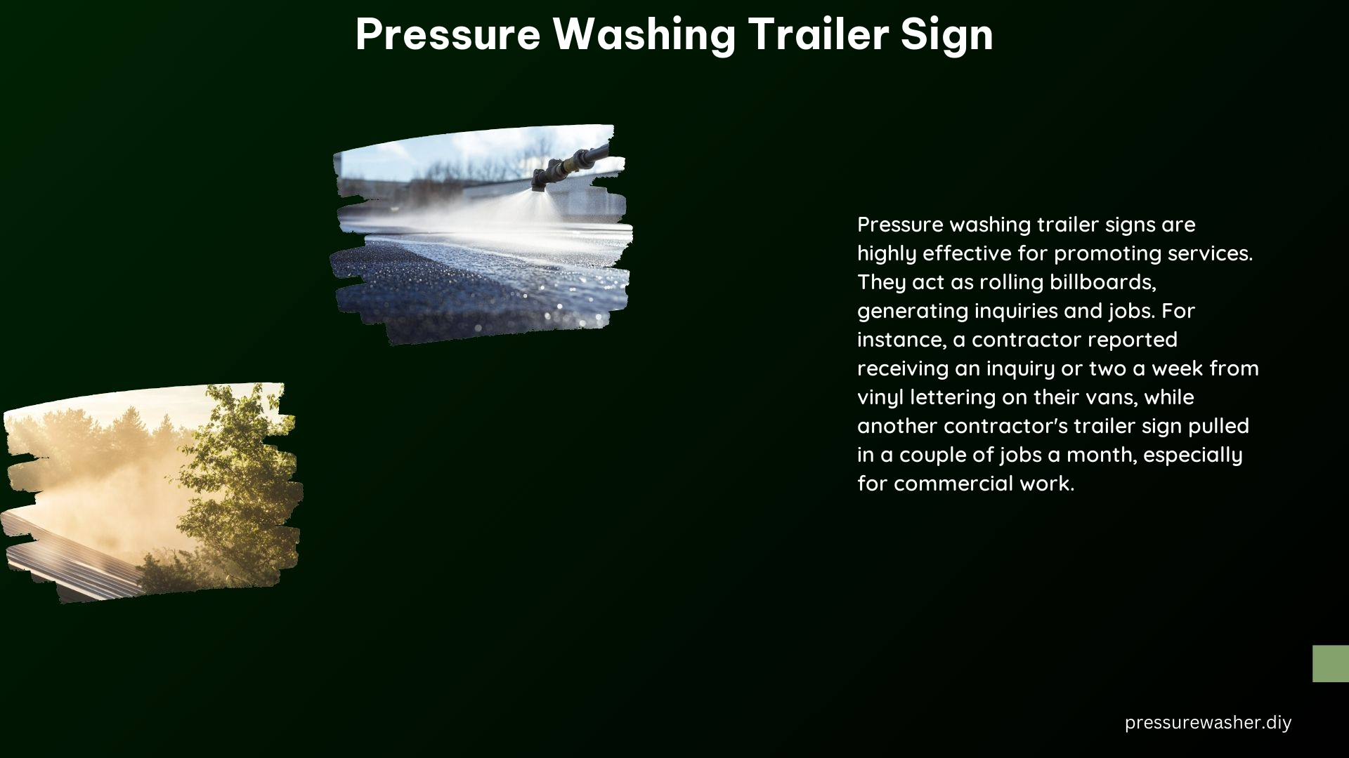 Pressure Washing Trailer Sign
