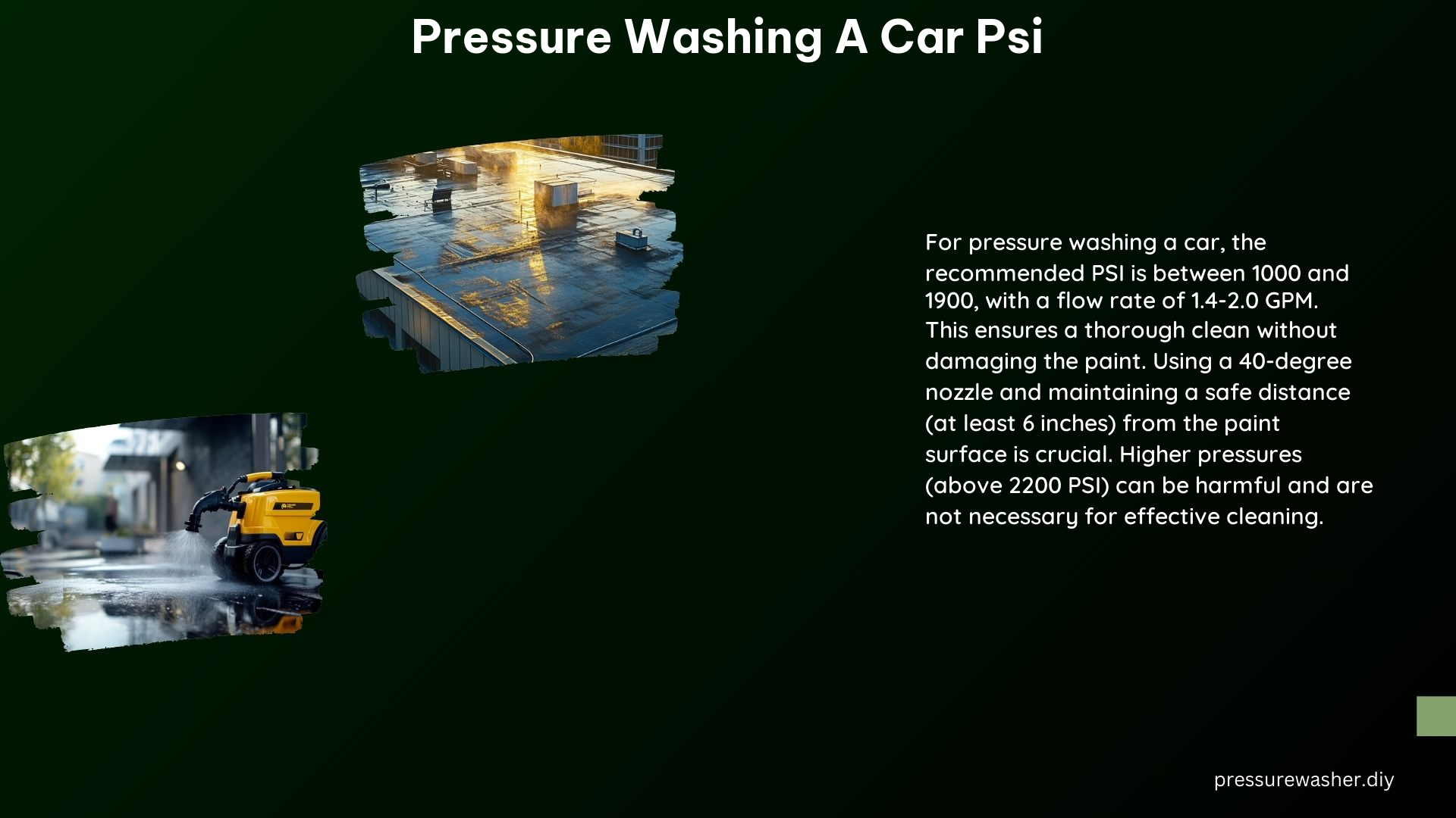 Pressure Washing a Car PSI