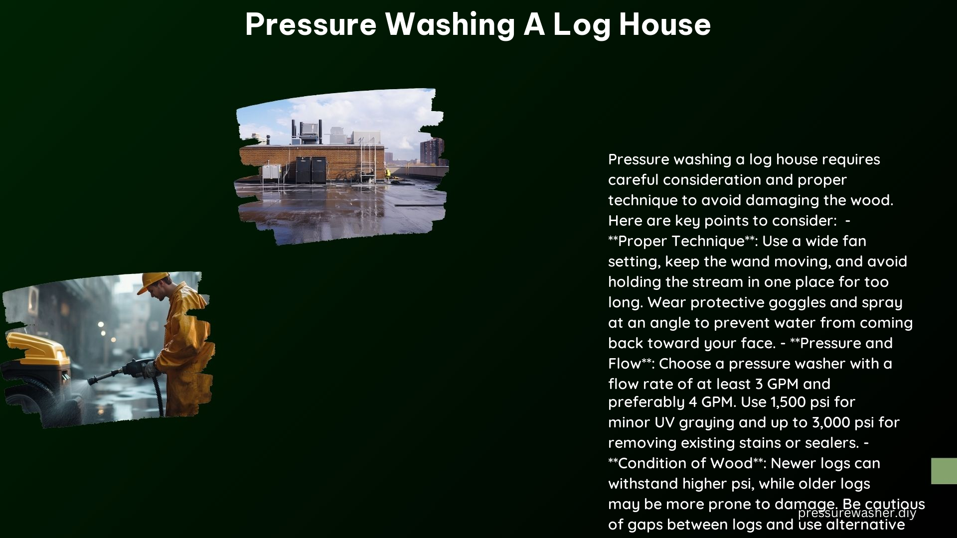 Pressure Washing a Log House