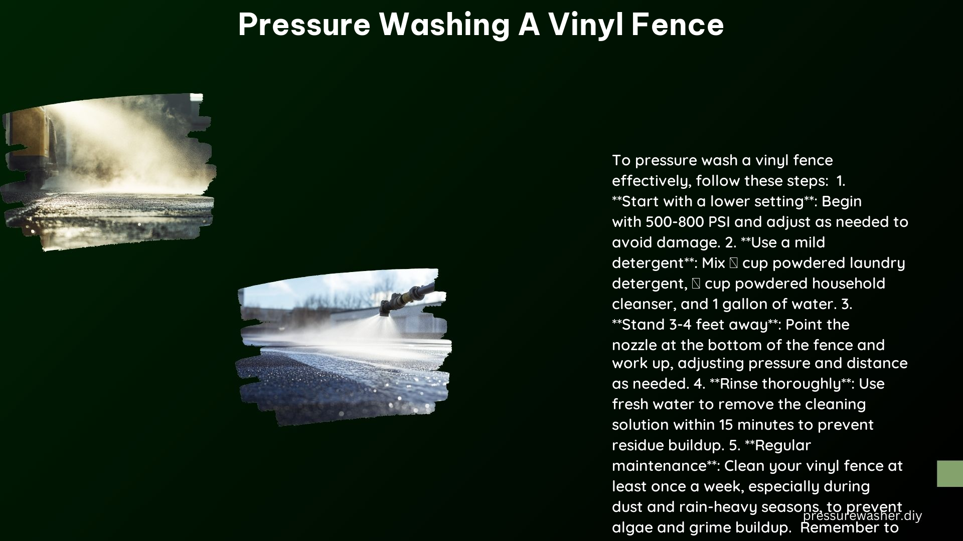 Pressure Washing a Vinyl Fence
