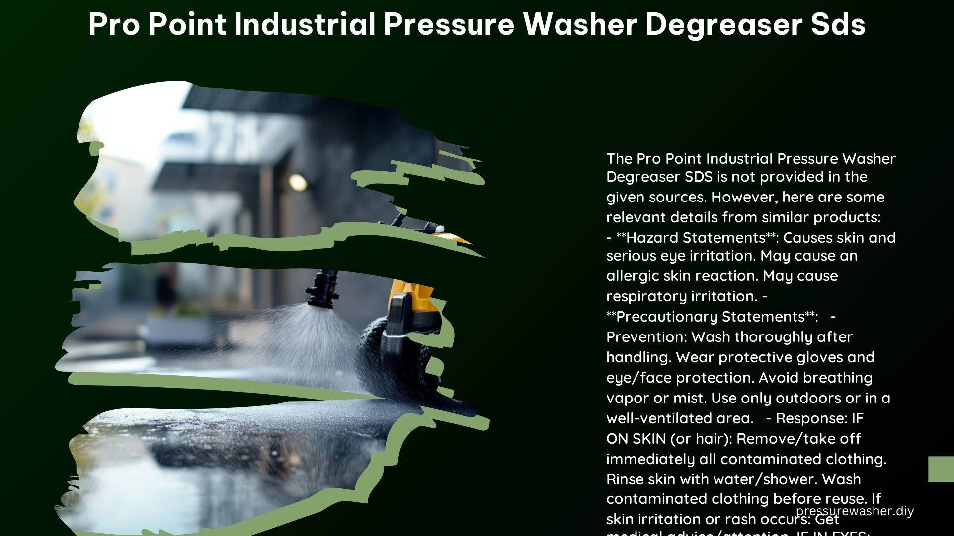 Pro Point Industrial Pressure Washer Degreaser Sds