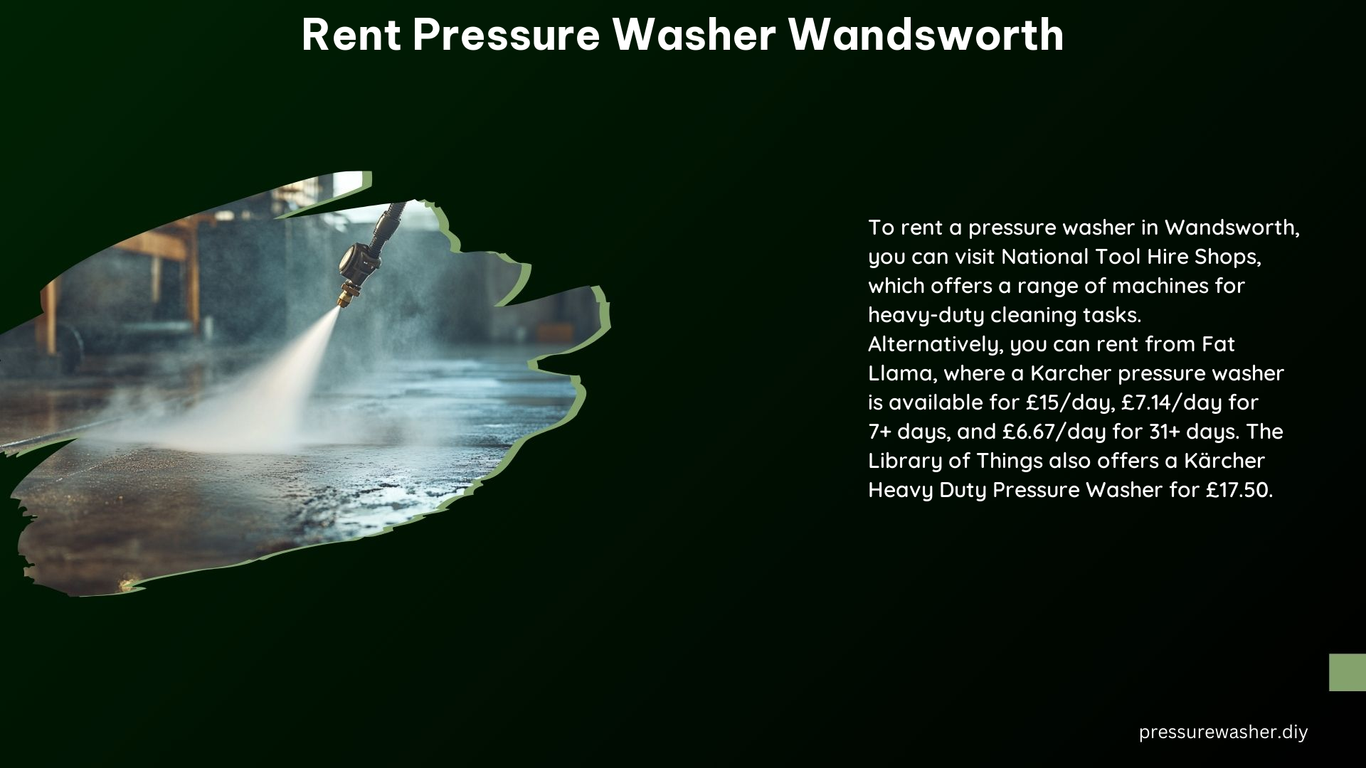 Rent Pressure Washer Wandsworth
