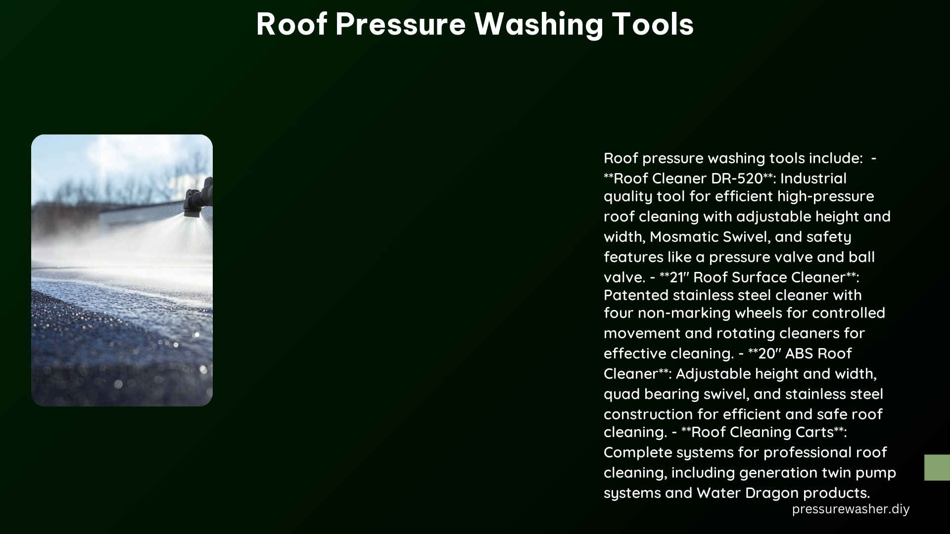Roof Pressure Washing Tools