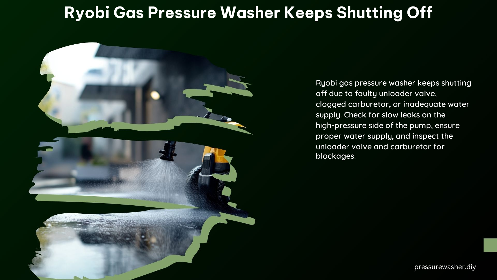 Ryobi Gas Pressure Washer Keeps Shutting Off
