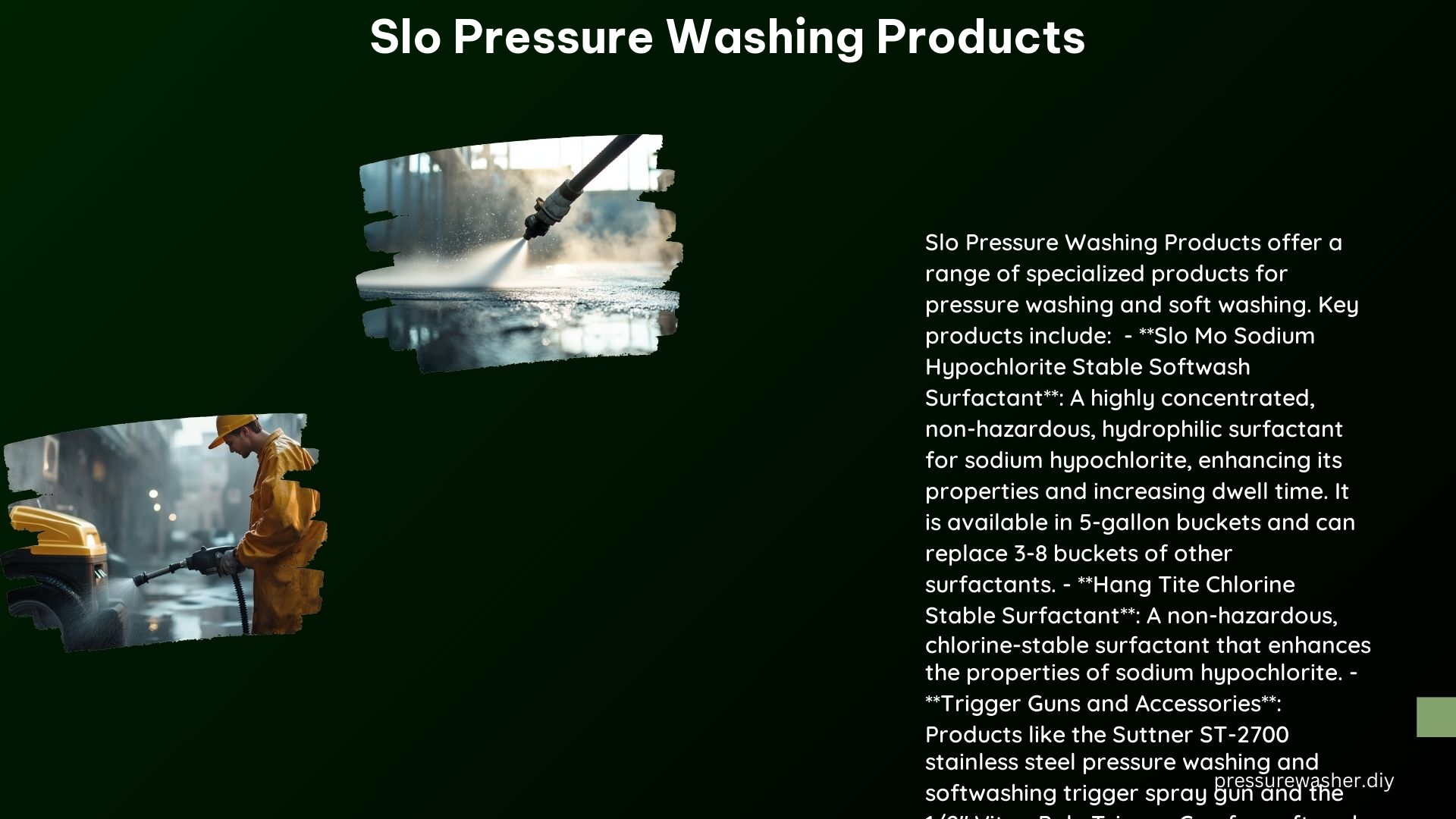 Slo Pressure Washing Products
