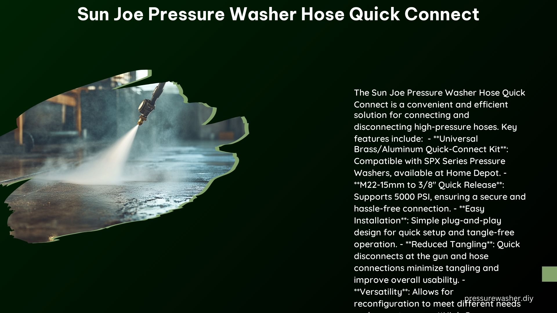 Sun Joe Pressure Washer Hose Quick Connect