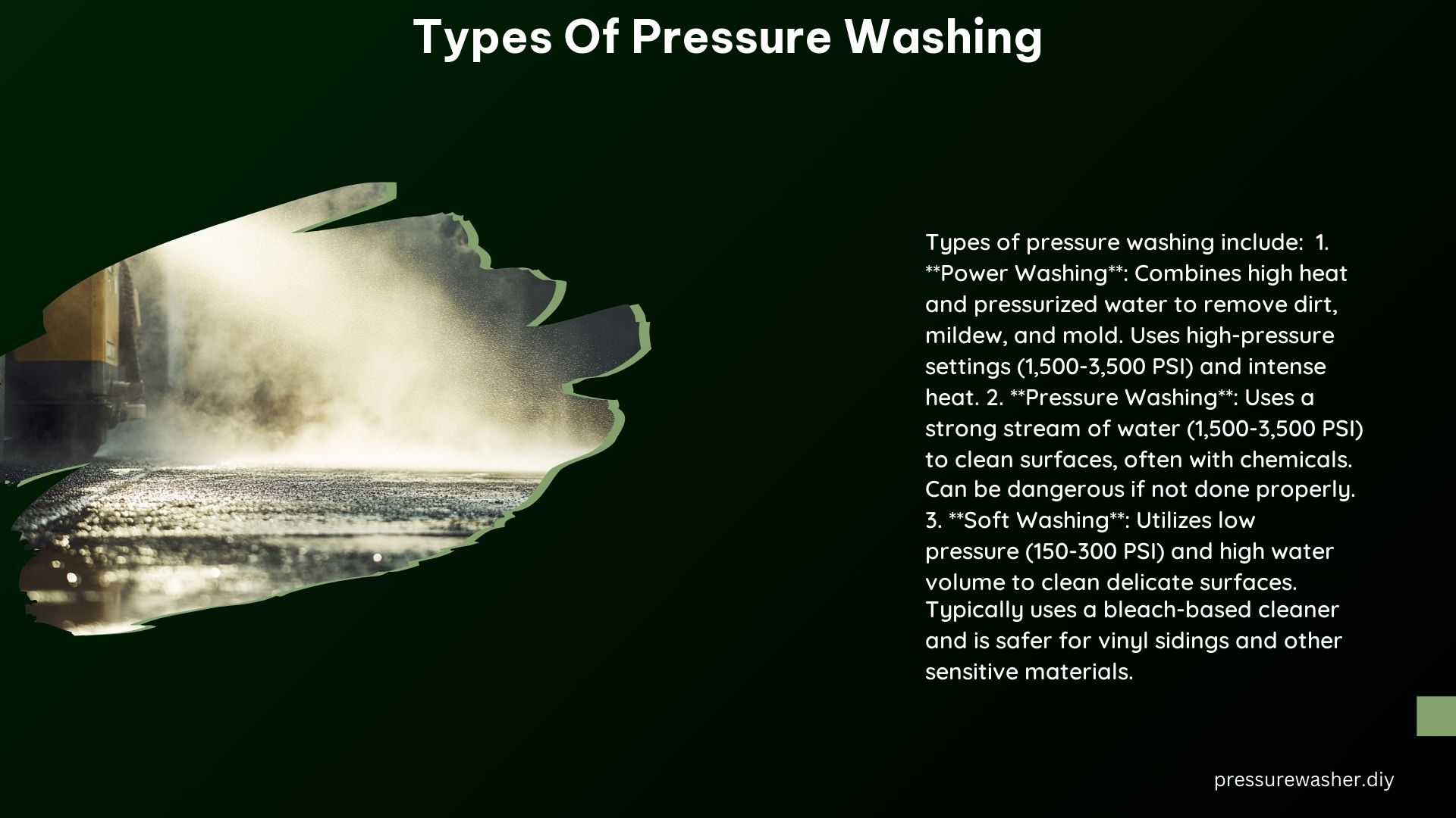 Types of Pressure Washing