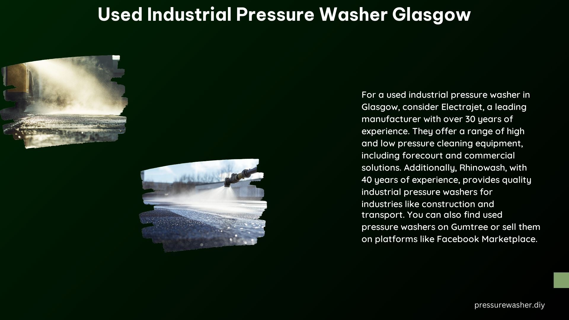 Used Industrial Pressure Washer Glasgow