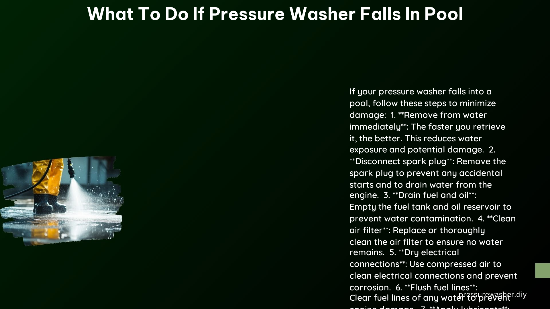 What to Do if Pressure Washer Falls in Pool