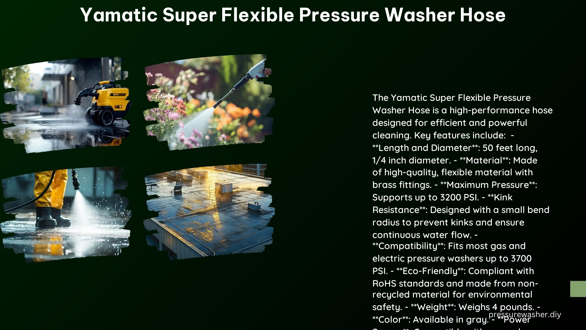 Yamatic Super Flexible Pressure Washer Hose